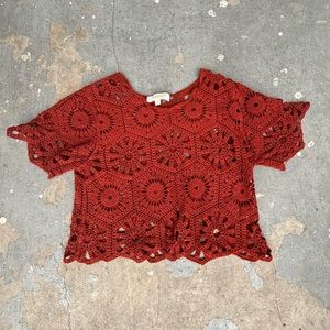 Crimson Crochet Crop Top
